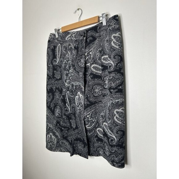 Talbots Midi Skirt Black Women Petite Classic Career Office Wool Size 12P - Picture 4 of 9